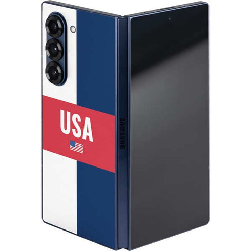 USA Flag Color Block Galaxy Z Fold6 Skin