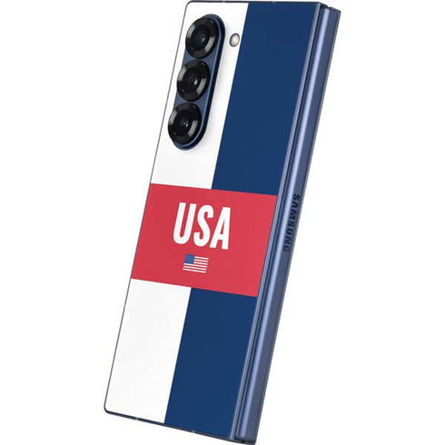 USA Flag Color Block Galaxy Z Fold6 Skin