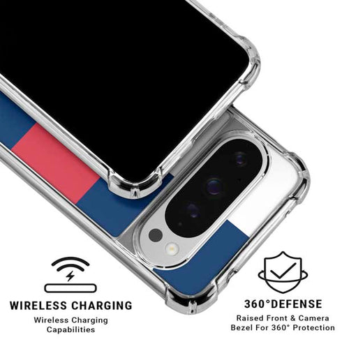 USA Flag Color Block Google Pixel 10 Pro XL Clear Case