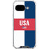 USA Flag Color Block Google Pixel 9a Clear Case