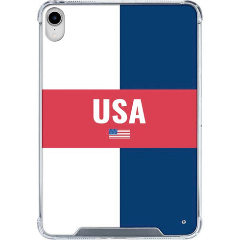 USA Flag Color Block iPad 11th Gen (2025) Clear Case