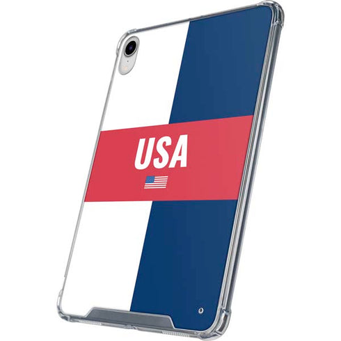 USA Flag Color Block iPad 11th Gen (2025) Clear Case