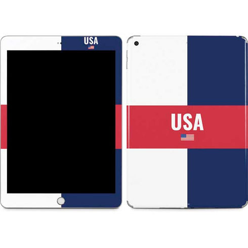 USA Flag Color Block Apple iPad Skin
