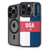 USA Flag Color Block iPhone 13 Pro Max Kickstand Case