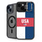 USA Flag Color Block iPhone 14 Kickstand Case