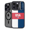 USA Flag Color Block iPhone 14 Pro Kickstand Case