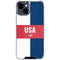 USA Flag Color Block iPhone 15 Clear Case