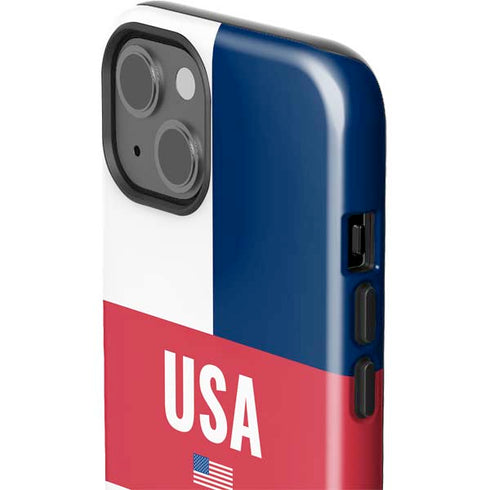 USA Flag Color Block iPhone 15 Impact Case