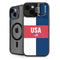 USA Flag Color Block iPhone 15 Kickstand Case