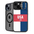 USA Flag Color Block iPhone 15 Kickstand Case