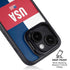 USA Flag Color Block iPhone 15 Kickstand Case