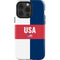 USA Flag Color Block iPhone 15 Pro Impact Case