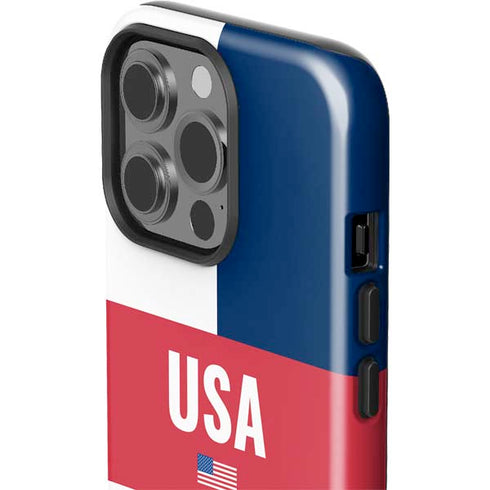 USA Flag Color Block iPhone 15 Pro Impact Case