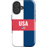 USA Flag Color Block iPhone 16 Impact Case