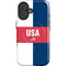 USA Flag Color Block iPhone 16 Magsafe Impact Case