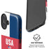 USA Flag Color Block iPhone 16 Plus Magsafe Impact Case