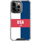 USA Flag Color Block iPhone 16 Pro Clear Case