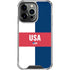 USA Flag Color Block iPhone 16 Pro Clear Case