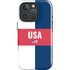 USA Flag Color Block iPhone 16 Pro Impact Case