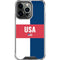 USA Flag Color Block iPhone 16 Pro Max Clear Case