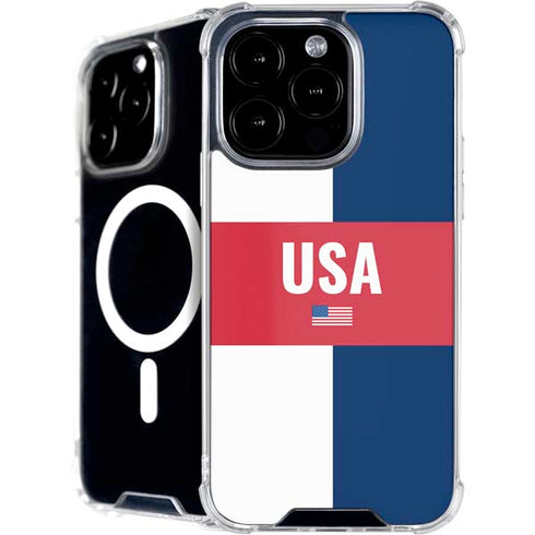 USA Flag Color Block iPhone 16 Pro Max MagSafe Case