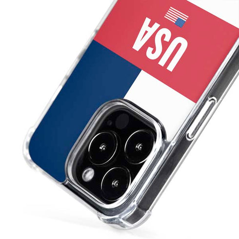 USA Flag Color Block iPhone 16 Pro Max MagSafe Case