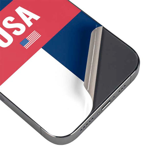 USA Flag Color Block iPhone 16 Pro Max Skin