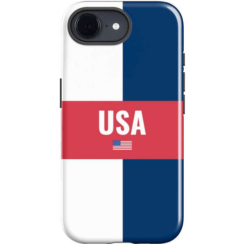 USA Flag Color Block iPhone 16e Impact Case