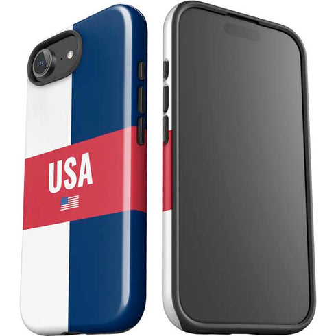 USA Flag Color Block iPhone 16e Impact Case