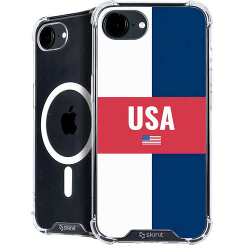 USA Flag Color Block iPhone 16e MagSafe Case