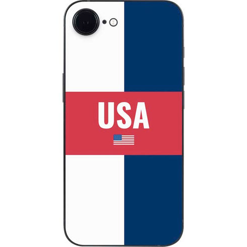 USA Flag Color Block iPhone 16e Skin