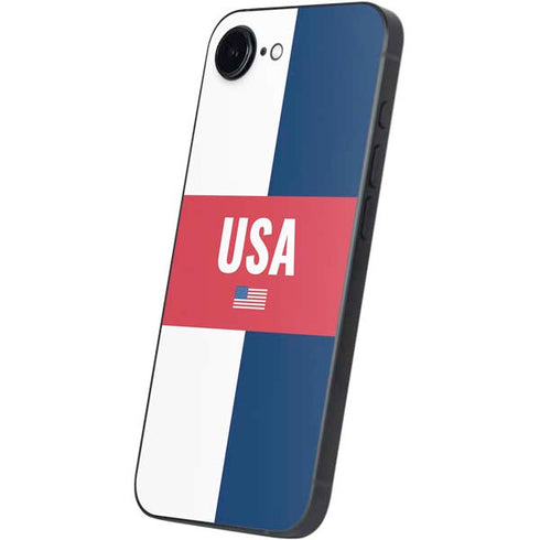 USA Flag Color Block iPhone 16e Skin