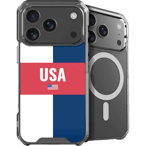 USA Flag Color Block iPhone 18 Pro MagSafe Case