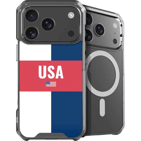 USA Flag Color Block iPhone 18 Pro Max MagSafe Case