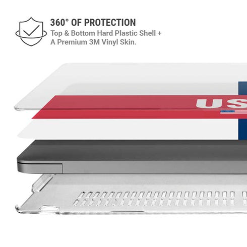 USA Flag Color Block MacBook Cases