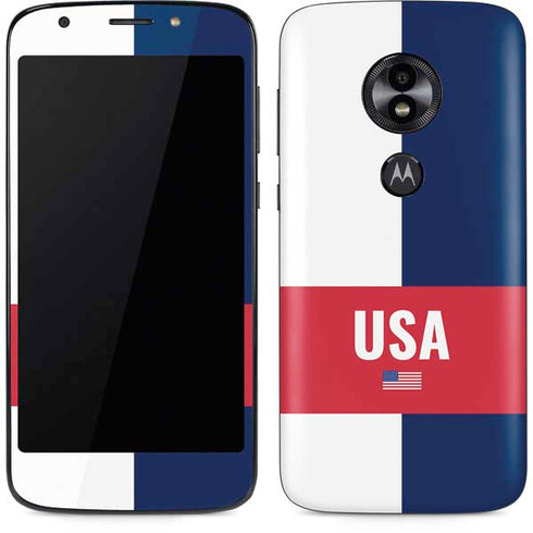 USA Flag Color Block Moto E5 Play Skin