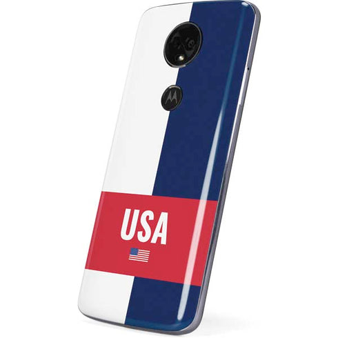 USA Flag Color Block Moto E5 Plus Skin