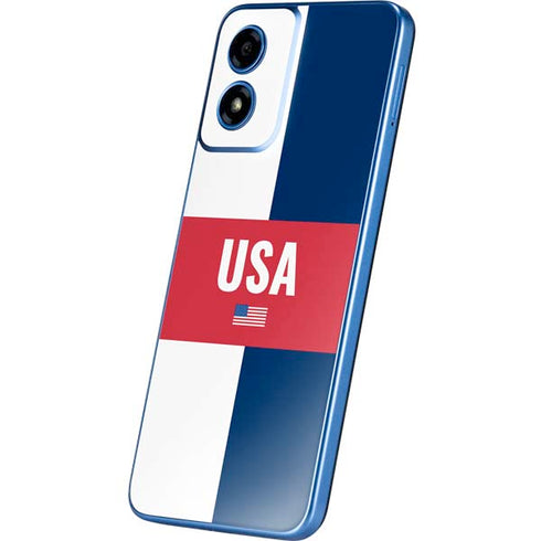 USA Flag Color Block Moto G Play 4G (2024) Skin
