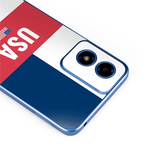 USA Flag Color Block Moto G Play 4G (2024) Skin