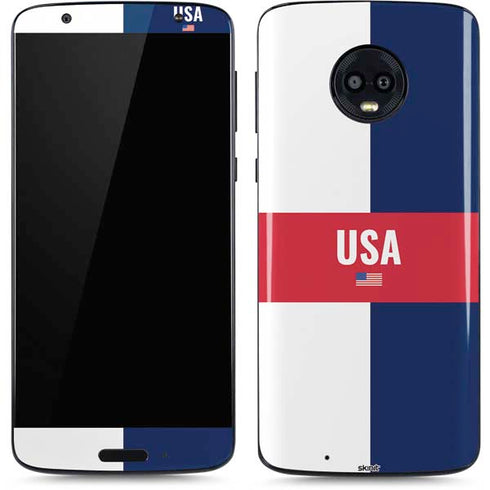 USA Flag Color Block Moto G6 Skin