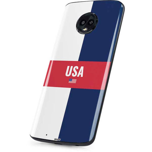 USA Flag Color Block Moto G6 Skin