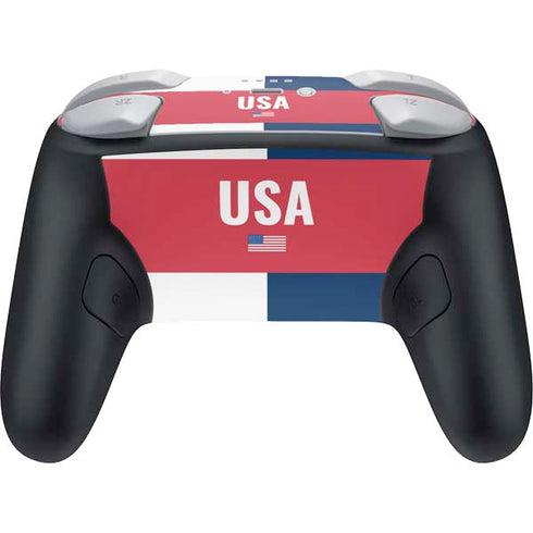 USA Flag Color Block Nintendo Switch 2 (2025) Pro Controller Skin