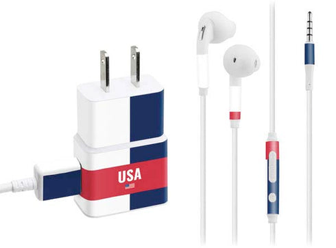 USA Flag Color Block Phone Charger Skin