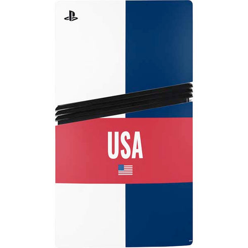 USA Flag Color Block PS5 Pro Console Skin