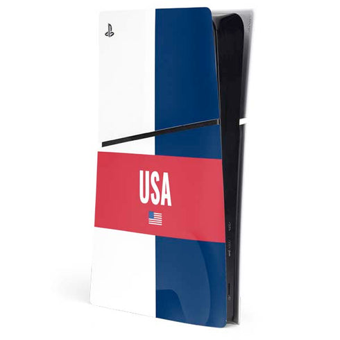 USA Flag Color Block PS5 Slim Digital Edition Console Skin