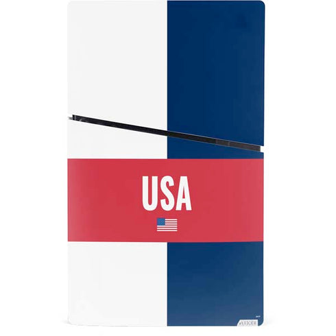 USA Flag Color Block PS5 Slim Digital Edition Console Skin