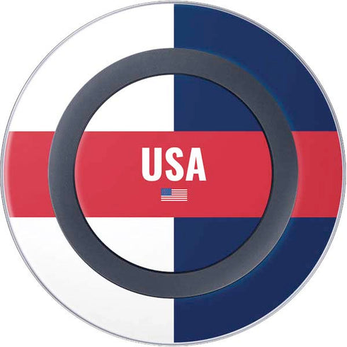 USA Flag Color Block Wireless Charger Skin