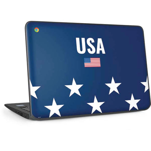 USA Flag Stars HP Chromebook Skin