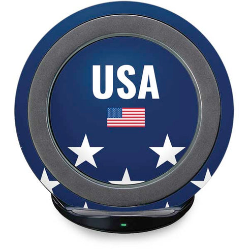 USA Flag Stars Fast Charge Wireless Charging Stand Skin