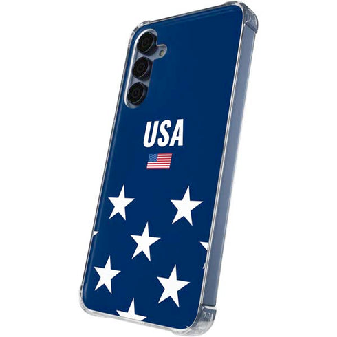 USA Flag Stars Galaxy A35 5G Clear Case